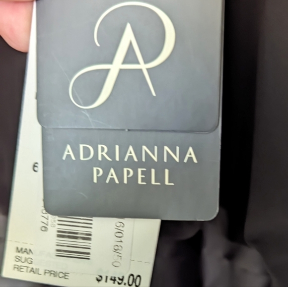 NWT Adrianna Papell Romper Black Wide Flutter Sleeve Elastic Belt Detail Size 14 - Picture 11 of 12